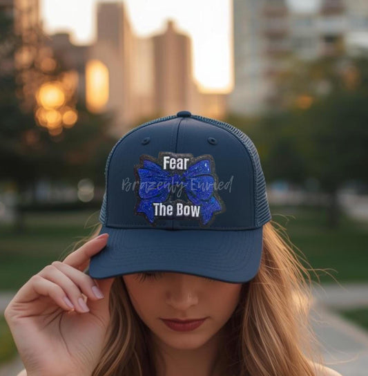 Cheer Patch Sequins Iron On Applique Small Hat Patch Fear the Bow