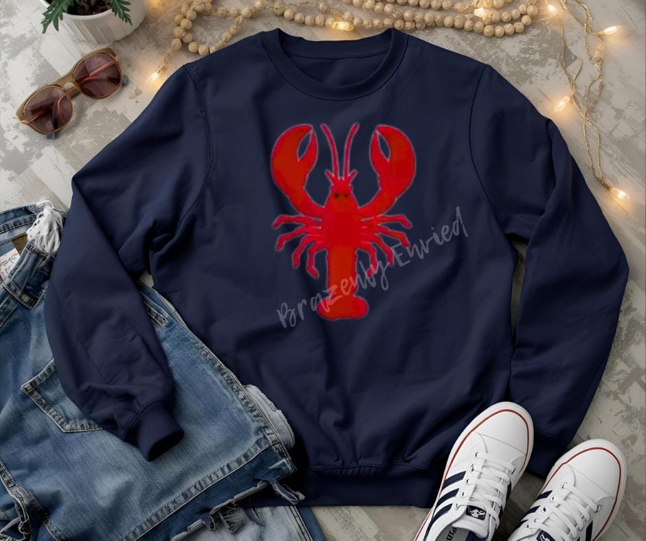 Mardi Gras Patch  Iron on LOBSTER Fluffy Applique