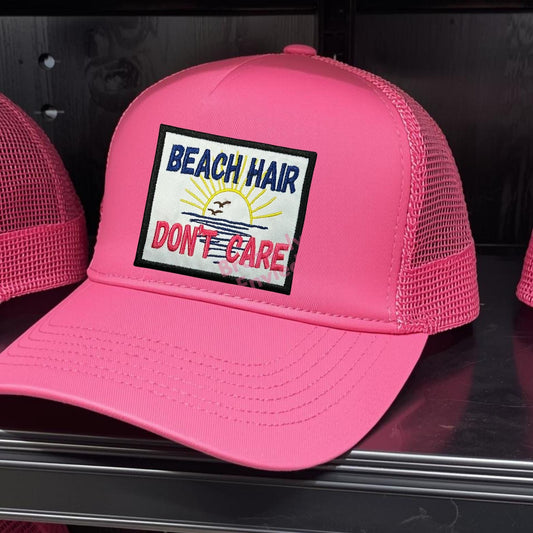 Hat Patch Beach Hair Don't Care Patch  (3.25"W x 3."H)