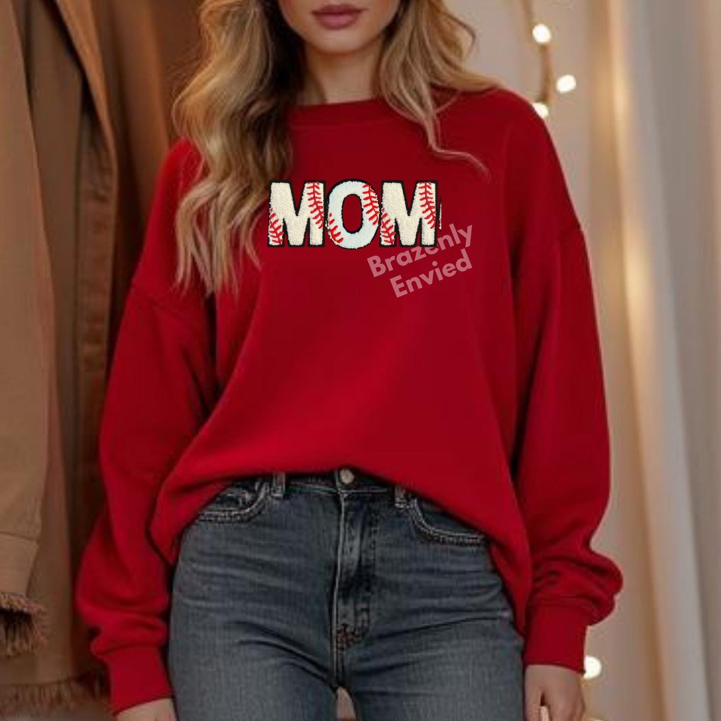 BASEBALL Patch M O M iron On  Letter Appliques