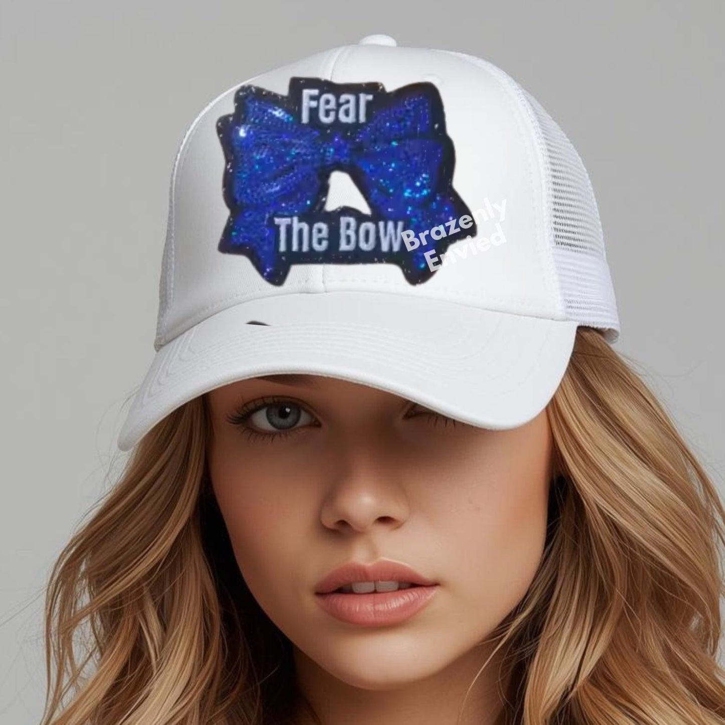 Cheer Patch Sequins Iron On Applique Small Hat Patch Fear the Bow