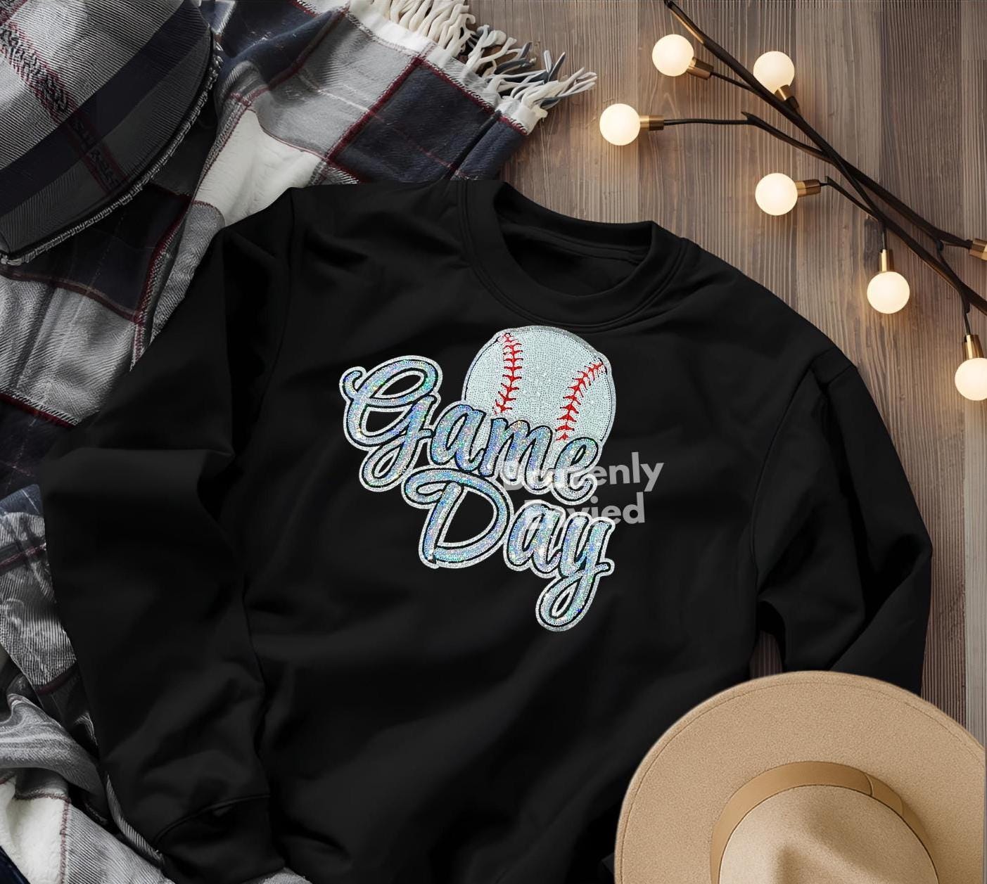 Baseball Patch Game Day Iron on sequins applique