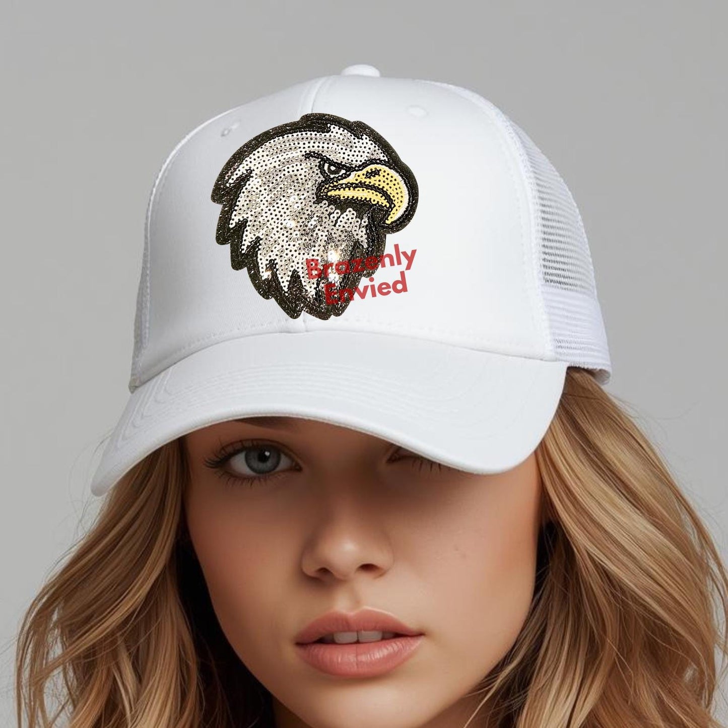 Eagle Patch Sequin - Small Hat Iron On Applique