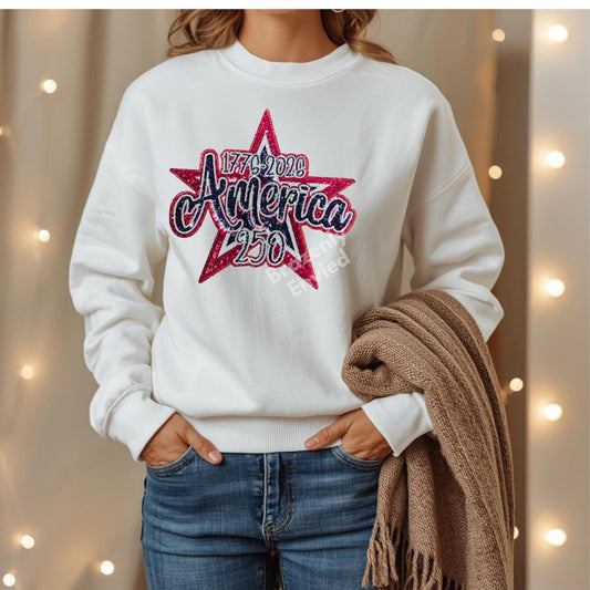 250 Celebration Patriotic Sequins Patch (10.75"H x 11.6"W