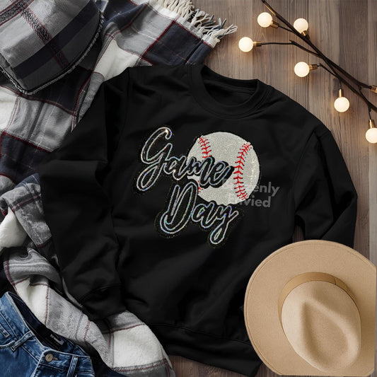 Game Day Baseball Sequins Patch @ 11.75"W