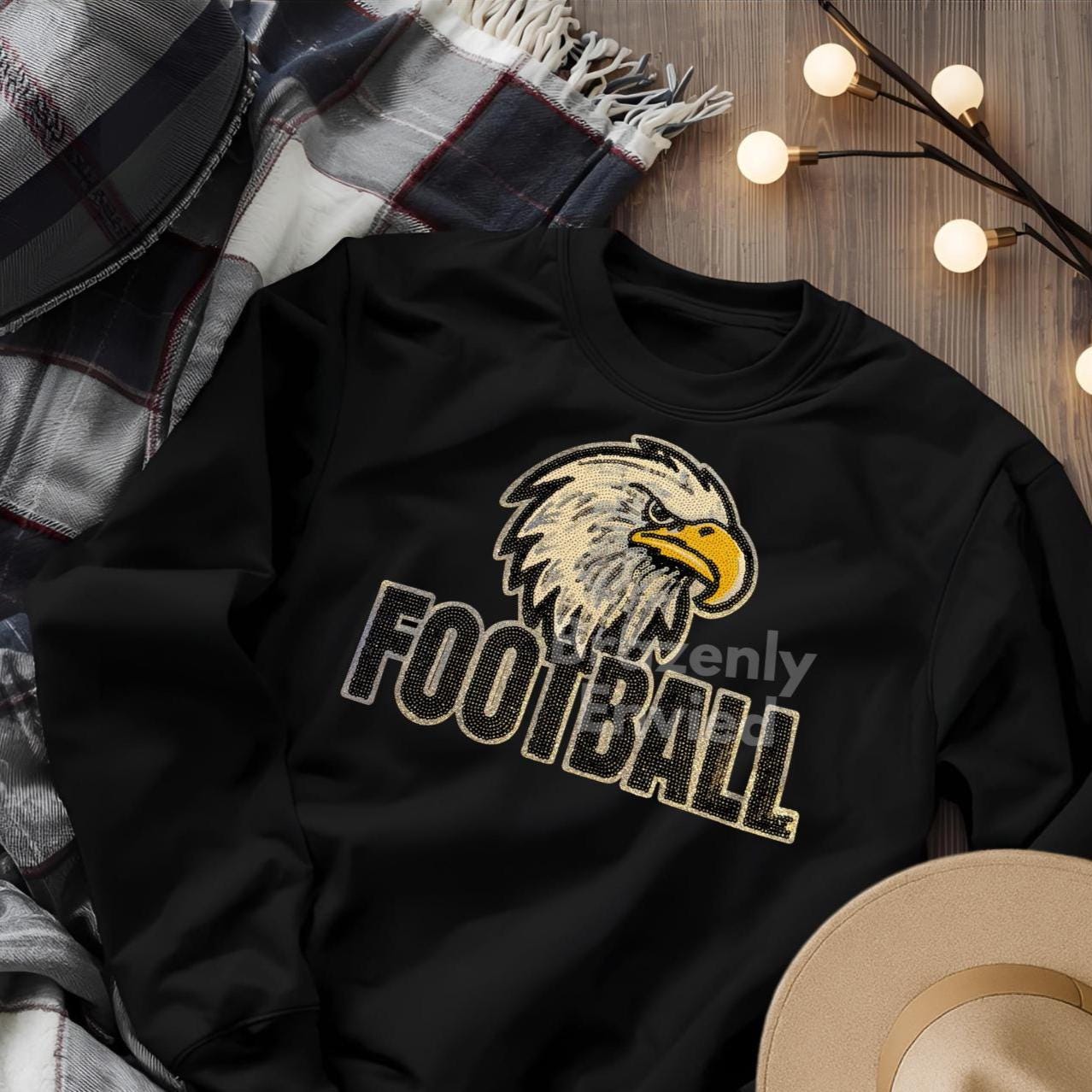 Eagle Patch Sequin  Iron On Football Applique
