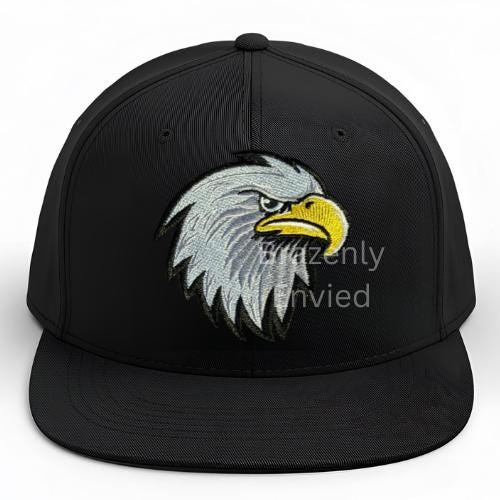 Embroidered Eagle Patch | Bald Eagle Head Iron On Patch | Patriotic Bird Appliqué | School Mascot Patch for Hats Jackets Bags