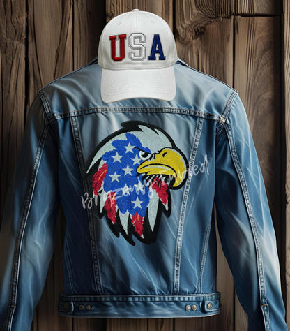 Eagle Patch Sequin  Iron On Patriotic Applique 250 celebration