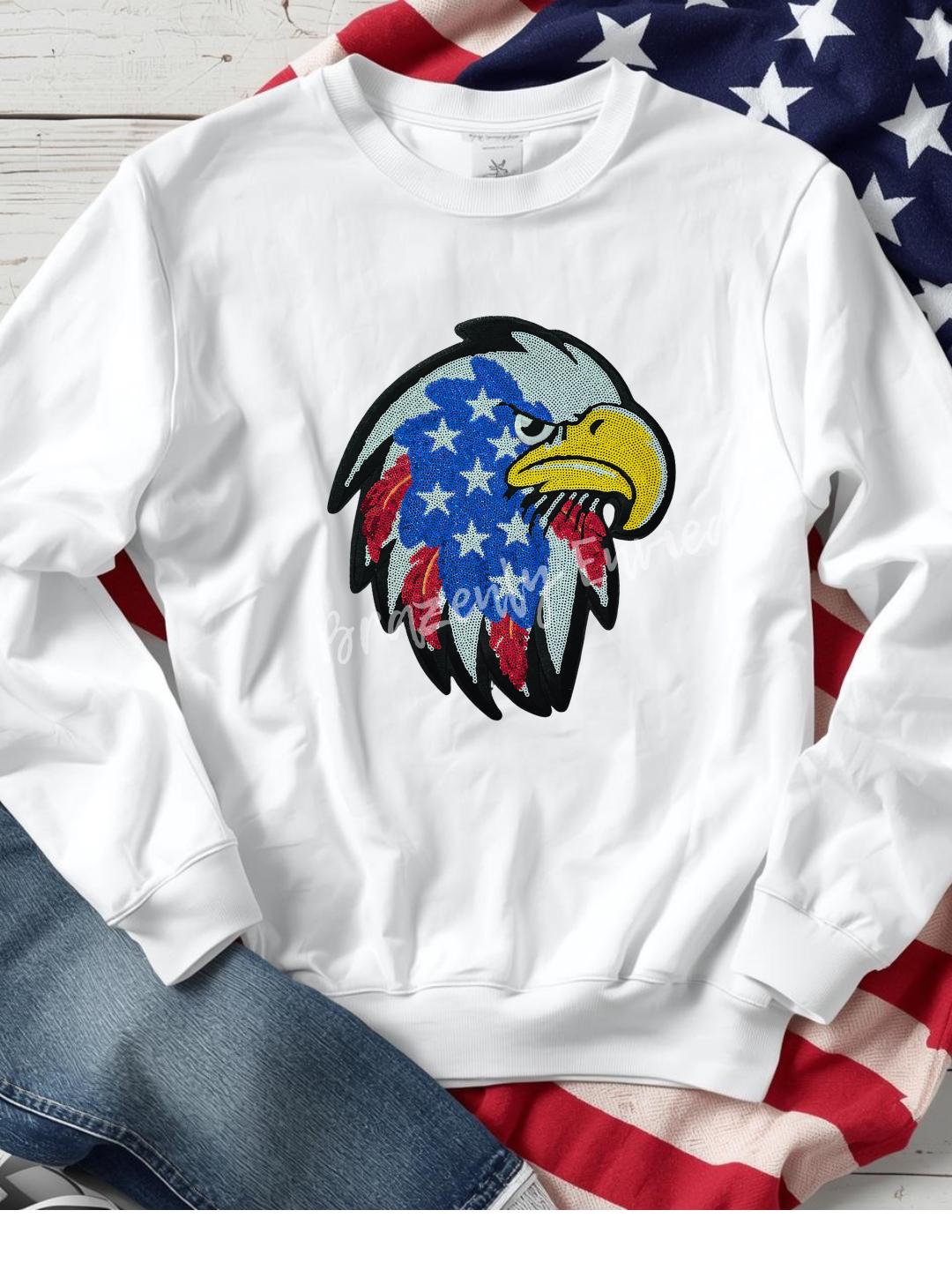 Eagle Patch Sequin  Iron On Patriotic Applique 250 celebration