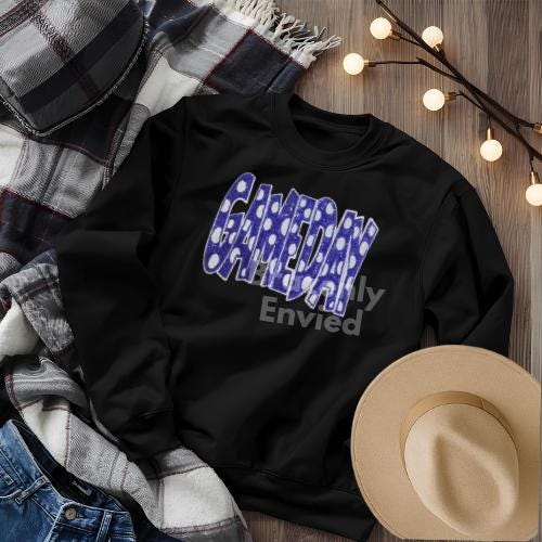 GAMEDAY Royal Blue Polka Dot Patch | Blue Sequin Game Day Patch | Iron-On Football Patch | School Spirit Sports Apparel | Sports Patch