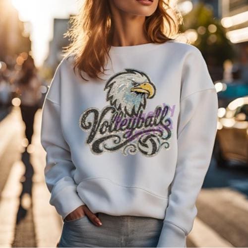 Eagles Patch | Eagles Volleyball Iron On | Eagles Sequins Applique