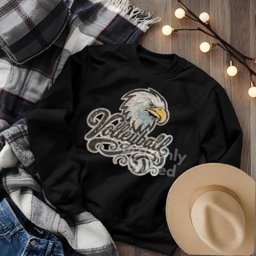 Eagles Patch | Eagles Volleyball Iron On | Eagles Sequins Applique