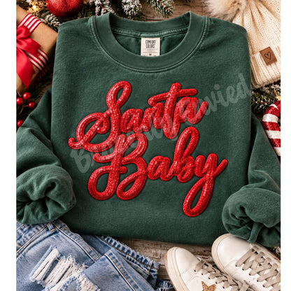Santa Baby Patch | Sequins  Christmas Iron On Patch |  Holiday Applique