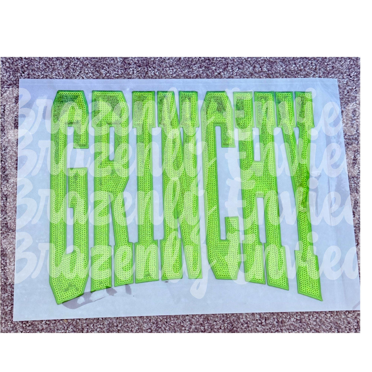 Christmas Patch 10.5" Wide |Green Sequin & Embroidered Iron On Patch | Holiday Sweatshirt Patch | Ready to Ship
