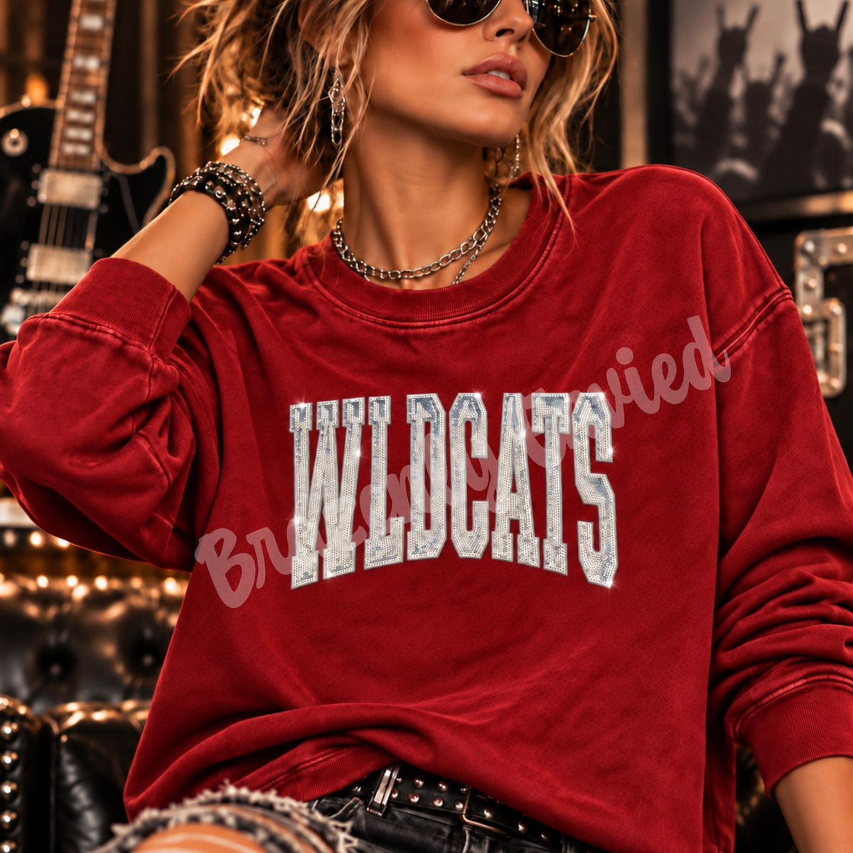 WILDCATS Patch |Silver Sequin & Embroidered Iron On Patch |  Boutique Quality Patch | Ready to Ship