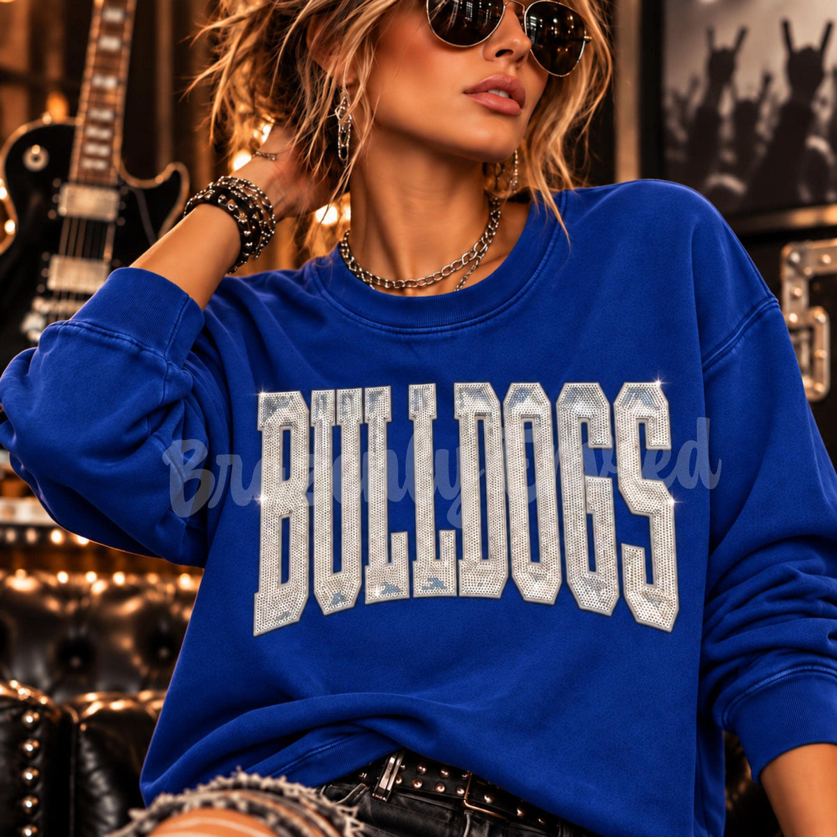 Bulldog Patch |Silver Sequin & Embroidered Iron On Patch |  Boutique Quality Patch | Ready to Ship