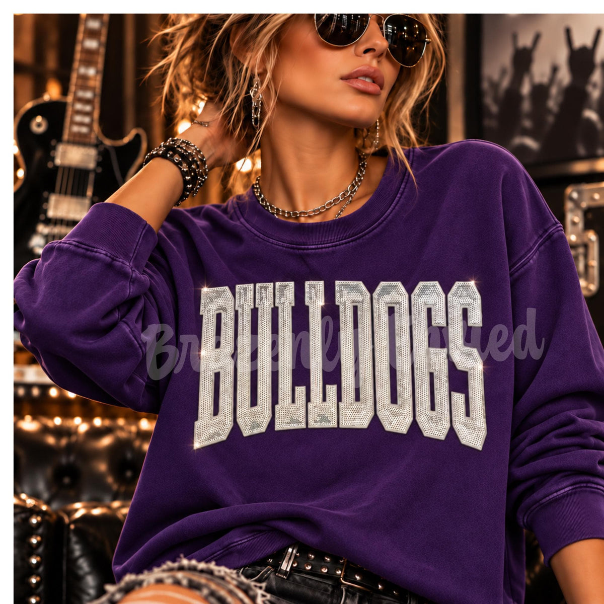 Bulldog Patch |Silver Sequin & Embroidered Iron On Patch |  Boutique Quality Patch | Ready to Ship
