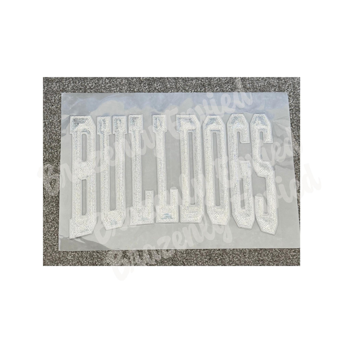 Bulldog Patch |Silver Sequin & Embroidered Iron On Patch |  Boutique Quality Patch | Ready to Ship