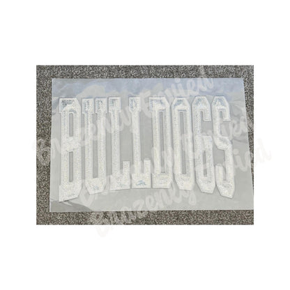Bulldog Patch |Silver Sequin & Embroidered Iron On Patch |  Boutique Quality Patch | Ready to Ship