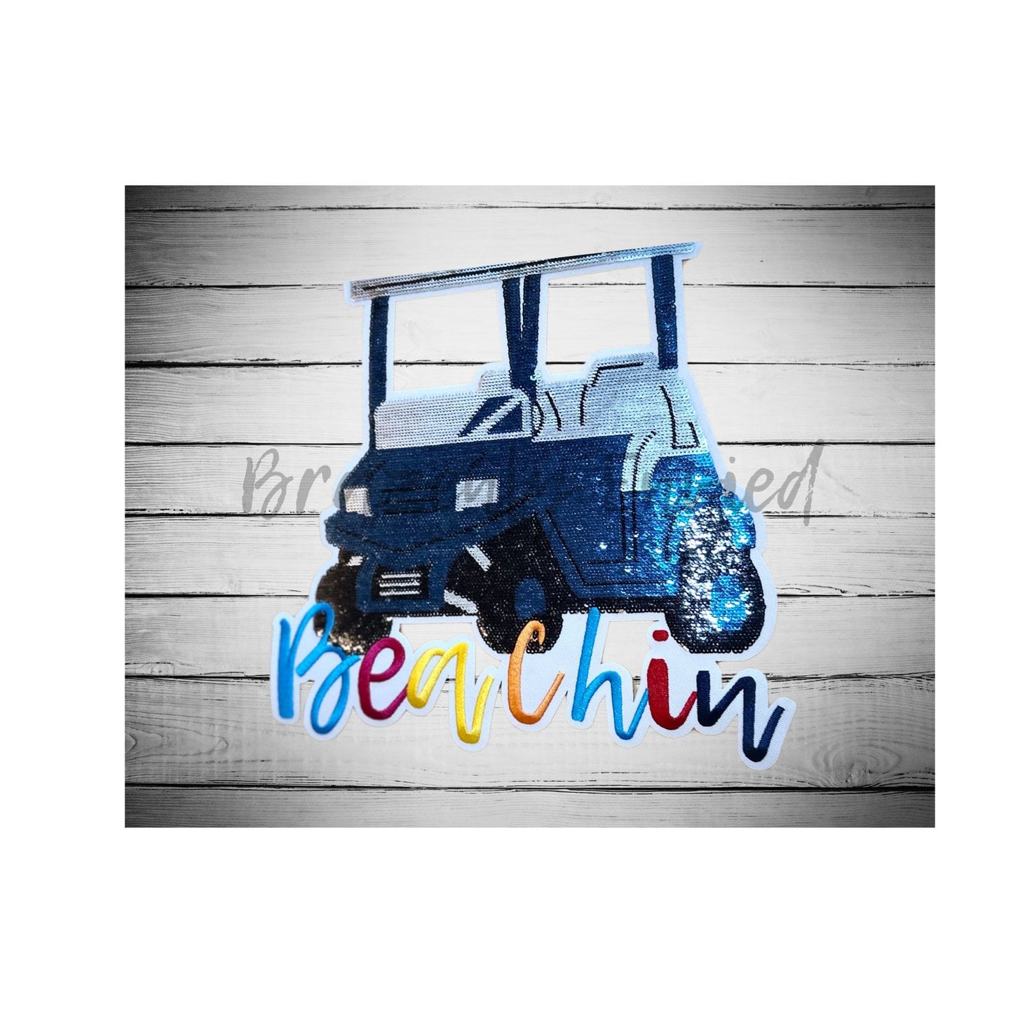 Sequins Patch  Golf Cart Beachin Patch
